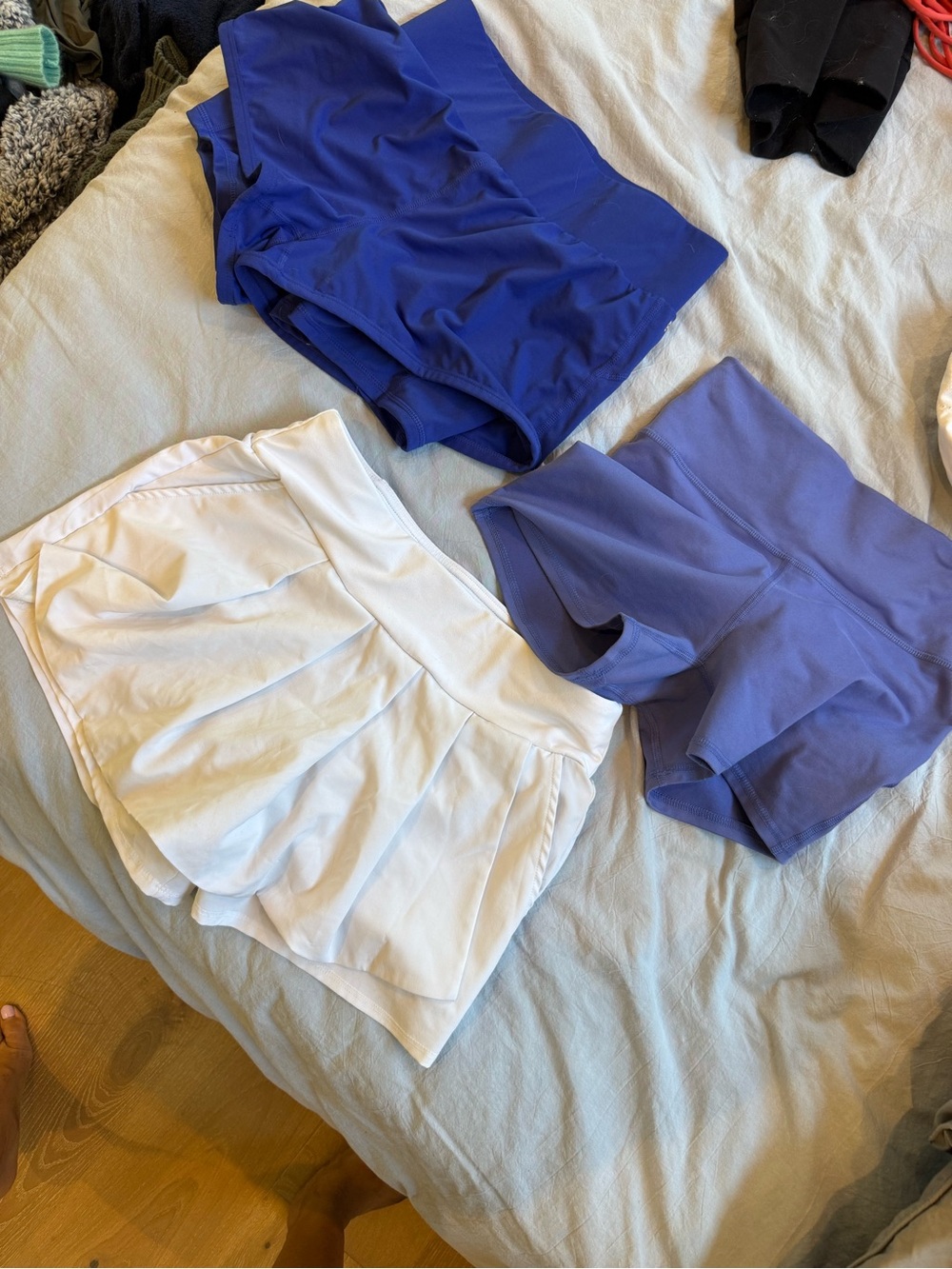 Fabletics Active Trio - White, Royal Blue, Lavender